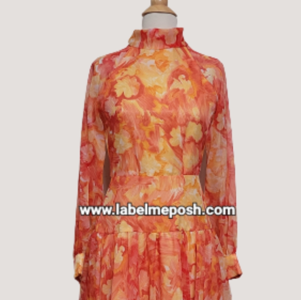 Abstract Vintage 70's maxi dress
